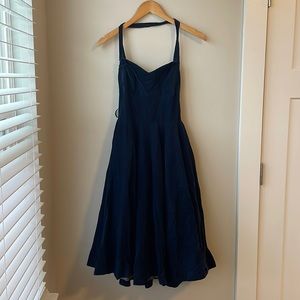 Girls From Savoy Navy Corduroy‎ Halter Dress